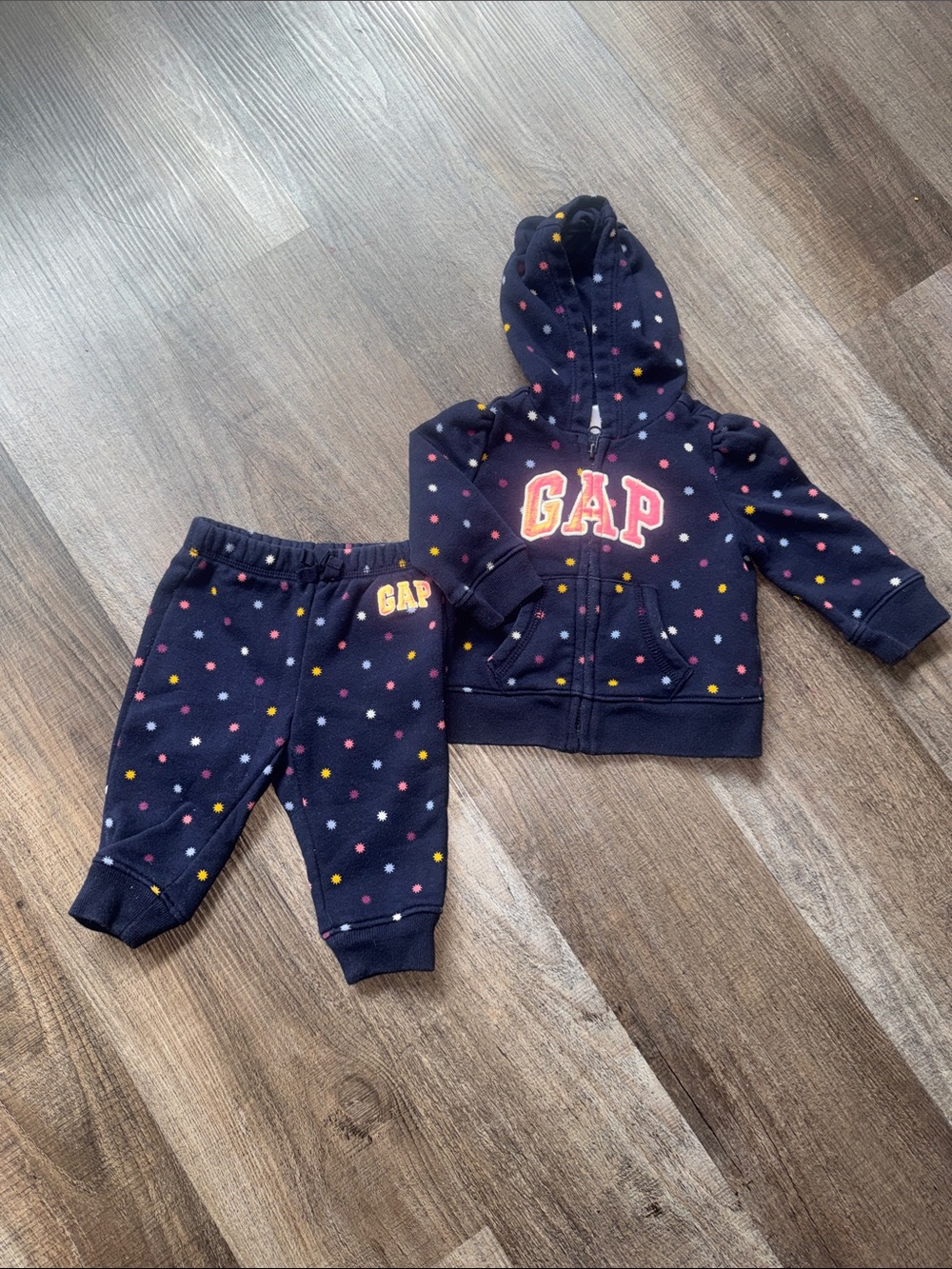 GAP Navy Polka Dot Hoodie and Jogger Set